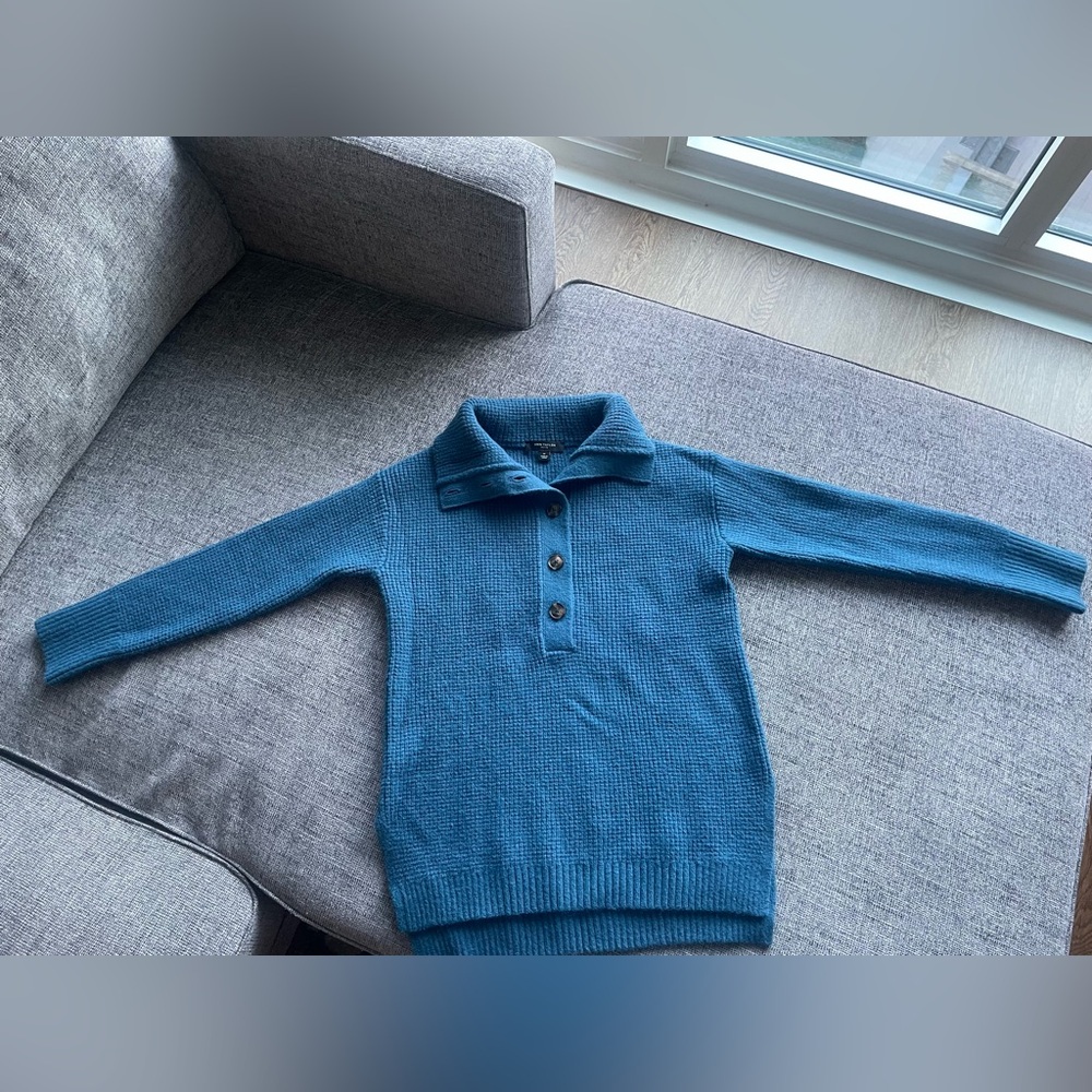 Ann Taylor Waffle Stitch Button Tunic Sweater - Picture 5 of 8